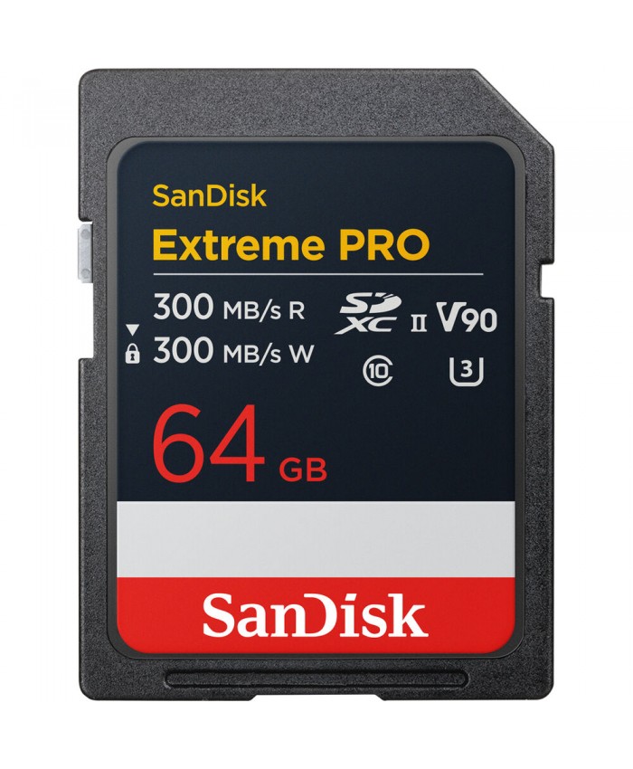SanDisk 64GB Extreme PRO UHS-II SDXC 300 MB/s v90 Memory Card